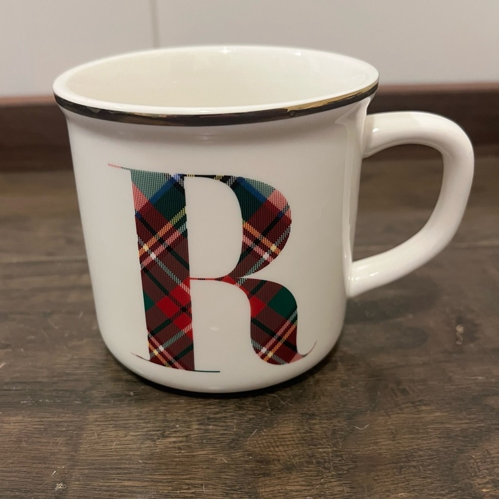 Pottery Barn Monogram “R” Ceramic Mug